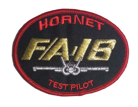 Escudo bordado F18 Hornet " Test  Pilot "